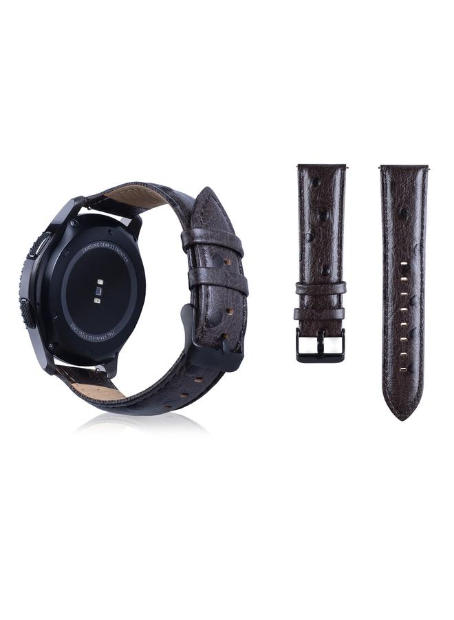 erorex Ostrich Skin Texture Genuine Leather Watch Band for Samsung Gear S3 22mm - Image 1