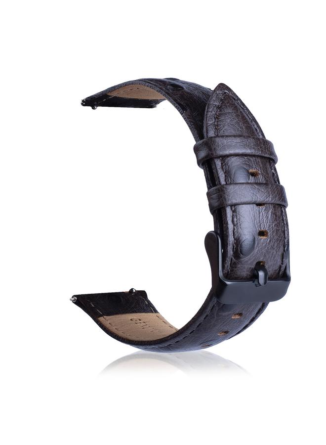 erorex Ostrich Skin Texture Genuine Leather Watch Band for Samsung Gear S3 22mm - Image 3
