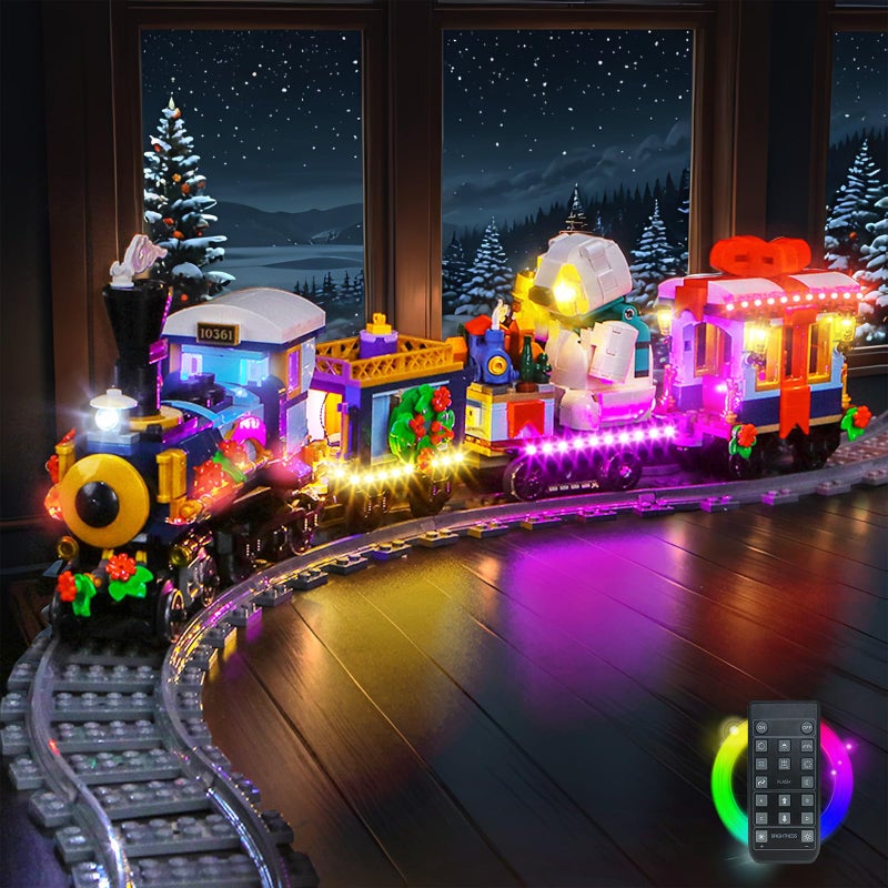 Hilighting Upgraded Led Light Kit Compatible with Lego Holiday Express Train Building Set RC Version Compatible with Lego 10361 Christmas Gift for Adults Model Not Included - Image 3