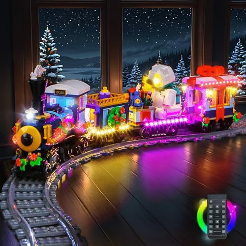 Hilighting Upgraded Led Light Kit Compatible with Lego Holiday Express Train Building Set RC Version Compatible with Lego 10361 Christmas Gift for Adults Model Not Included - Image 1