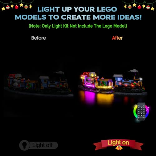 Hilighting Upgraded Led Light Kit Compatible with Lego Holiday Express Train Building Set RC Version Compatible with Lego 10361 Christmas Gift for Adults Model Not Included - Image 5
