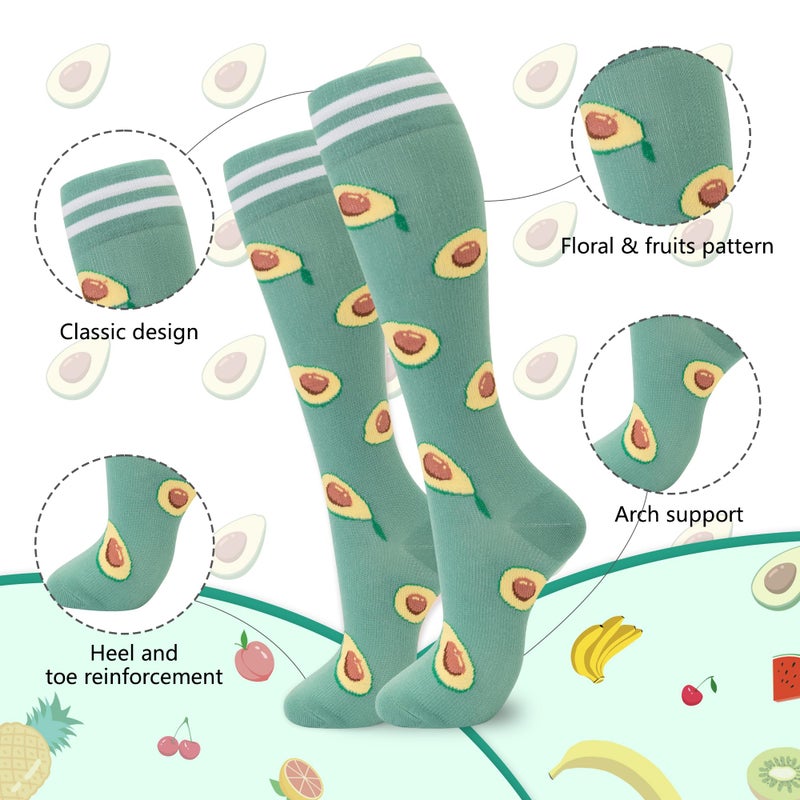 fenglaoda Compression Socks for Women Men Support Circulation 6 Pairs Socks For Nurse, Travel, Flight - Image 2