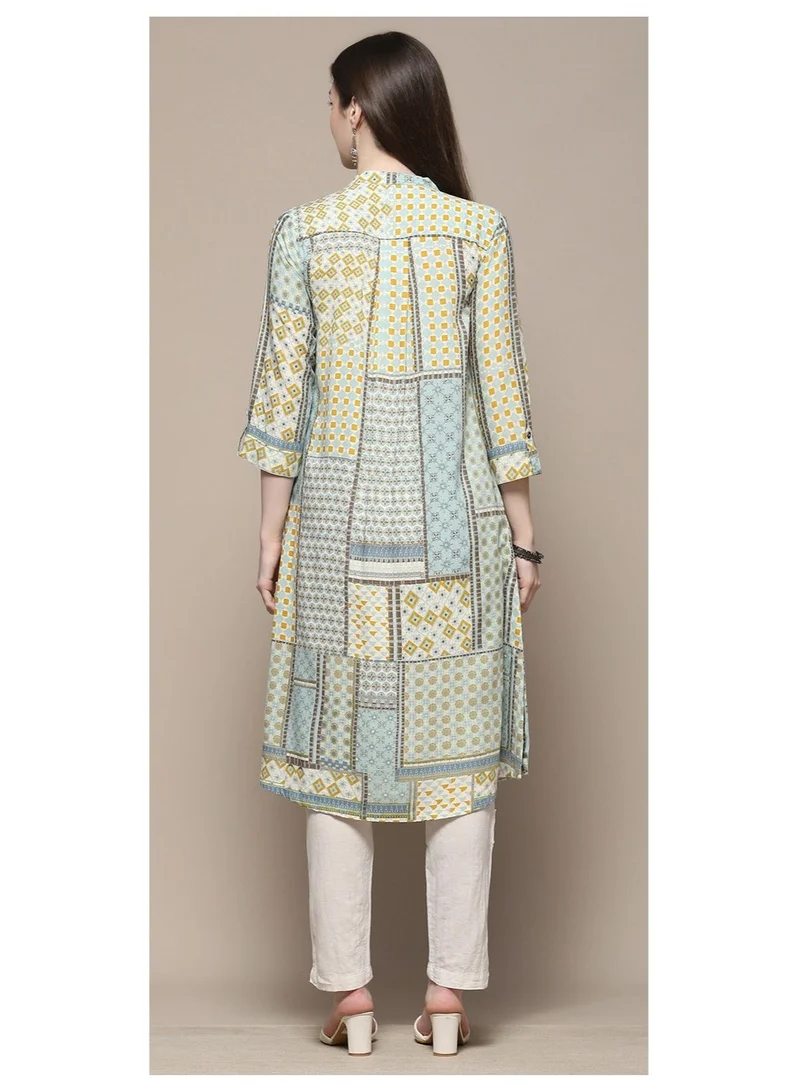 Biba  Teal Rayon Straight Kurta for Women | Best Price UAE