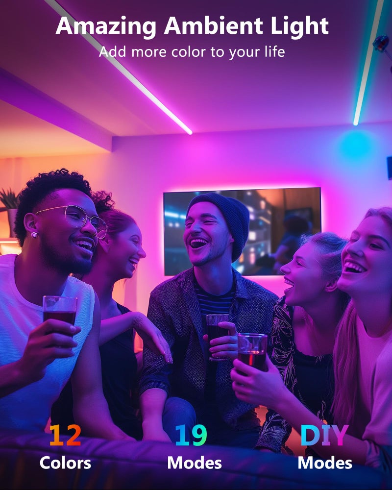 HitLights LED Strip Lights 3 Pre-Cut 12Inch/36Inch LED Light Strip Flexible Color Changing 5050 LED Accent Kit with RF Remote, Power Supply, and Connectors for TV, Home, DIY Decoration - Image 2
