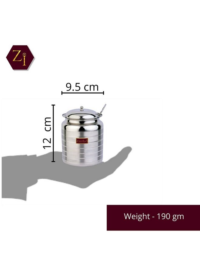 ZESTILO Oil dispenser, ghee pot with spoon, ghee container, ghee pot, ghee storage container, Platinum Finish (600 ml) - Image 3