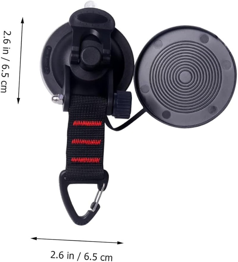 خيام التخييم بالسيارة خطاطيف كؤوس الشفط للنافذة المرآة الزجاج أسود 4 حزمة - Image 4