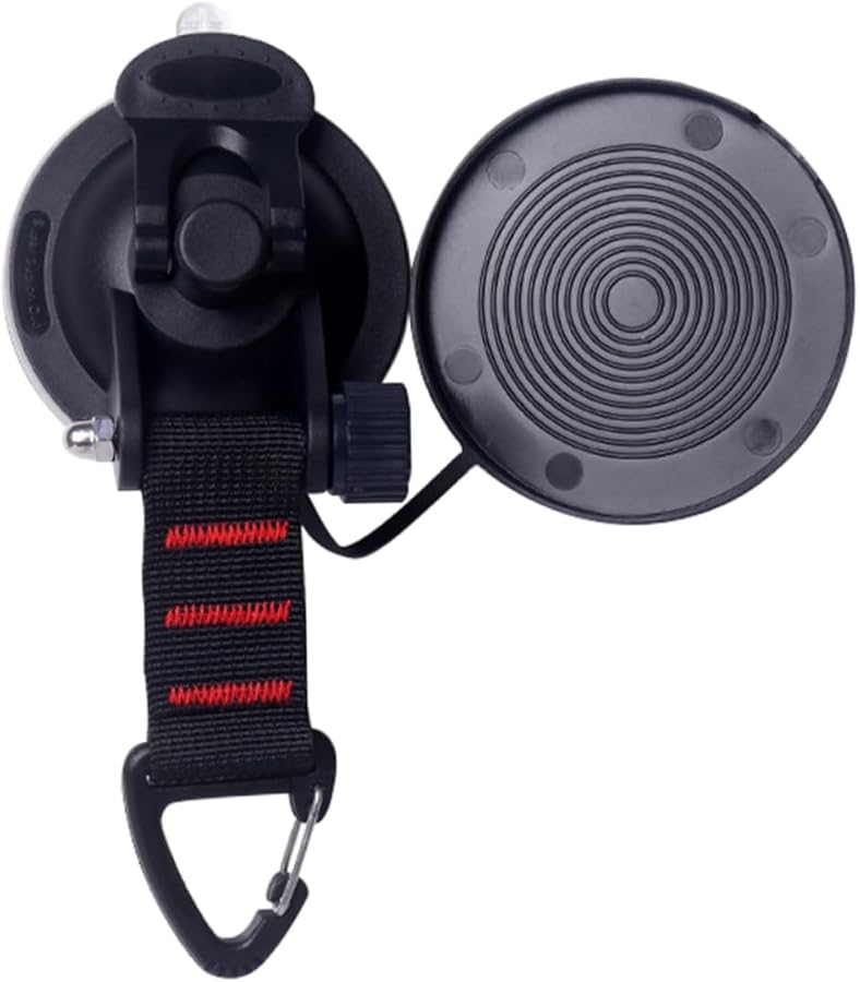 خيام التخييم بالسيارة خطاطيف كؤوس الشفط للنافذة المرآة الزجاج أسود 4 حزمة - Image 1