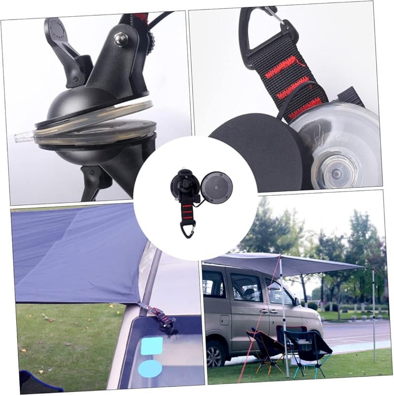 خيام التخييم بالسيارة خطاطيف كؤوس الشفط للنافذة المرآة الزجاج أسود 4 حزمة - Image 5