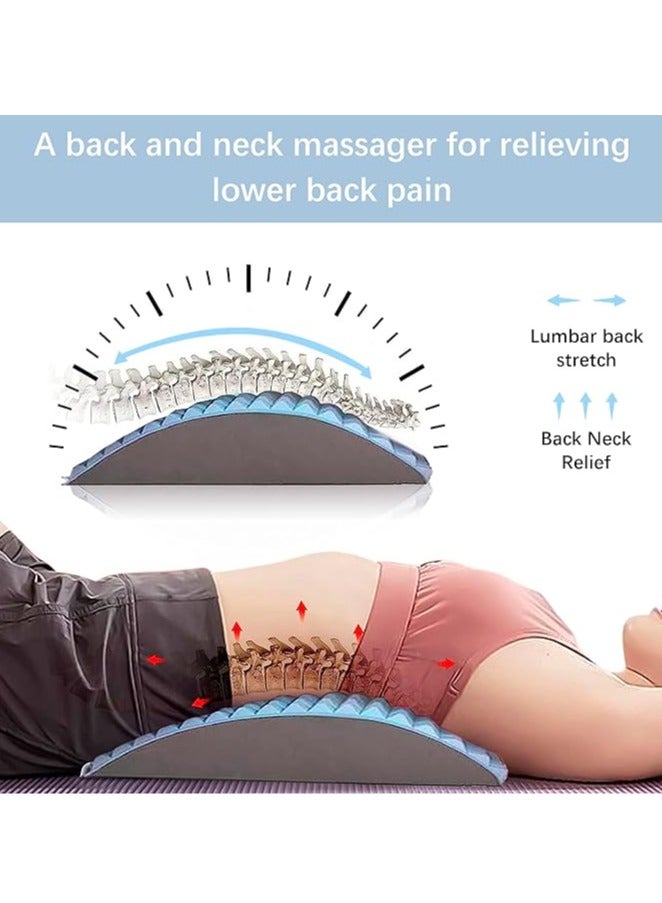 Neck u0026 Back Stretcher, Back Manual Massage Pillow, Scoliosis Back Massager, Lumbar Stretcher for Neck, Lower Back, Upper Back u0026 Shoulder Pain Relief - Image 2