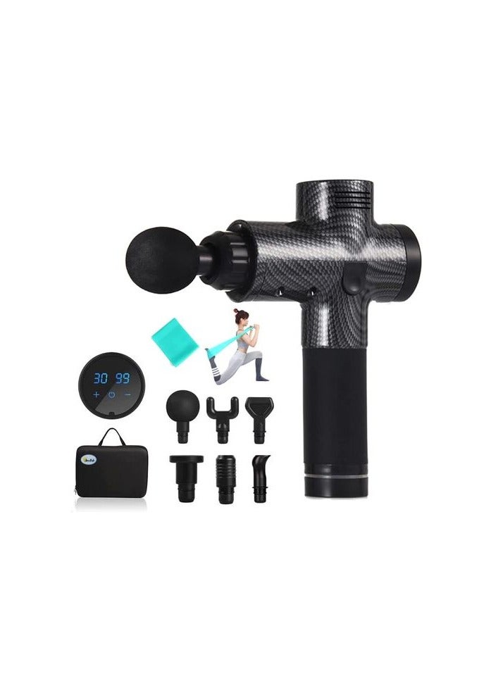 Portable Deep Tissue Massage Gun - 6 Heads, LCD Touchscreen, Adjustable Speeds - Image 1