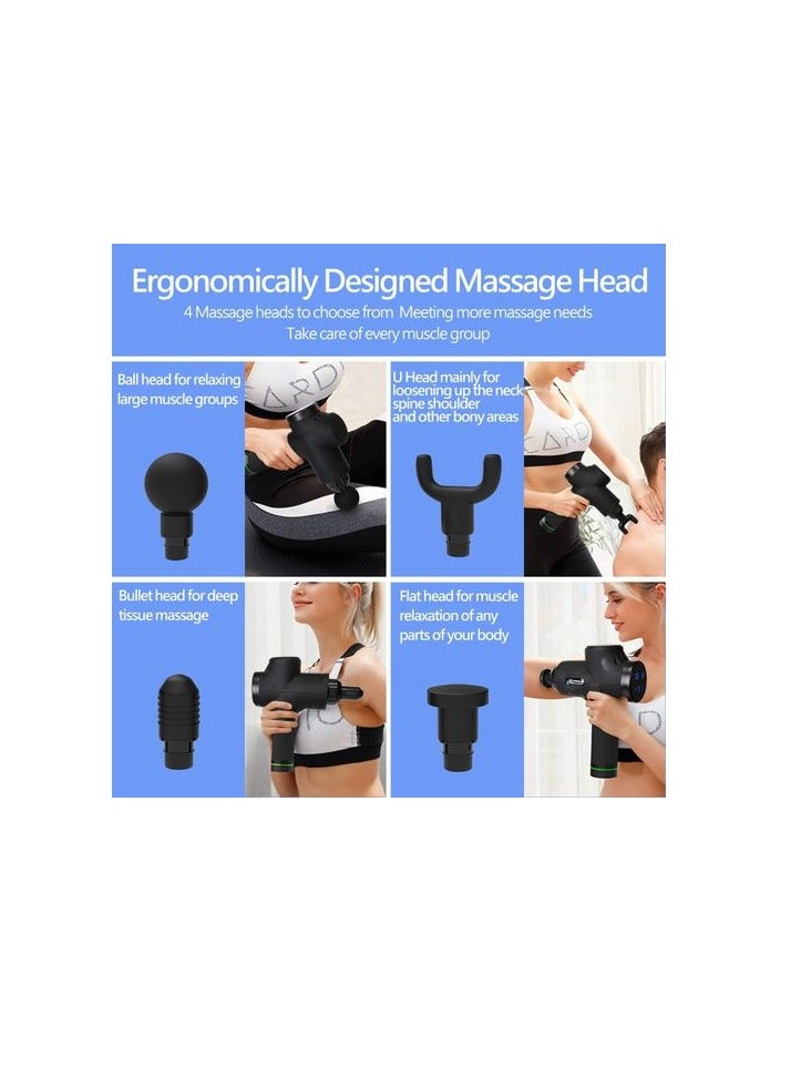 Portable Deep Tissue Massage Gun - 6 Heads, LCD Touchscreen, Adjustable Speeds - Image 2