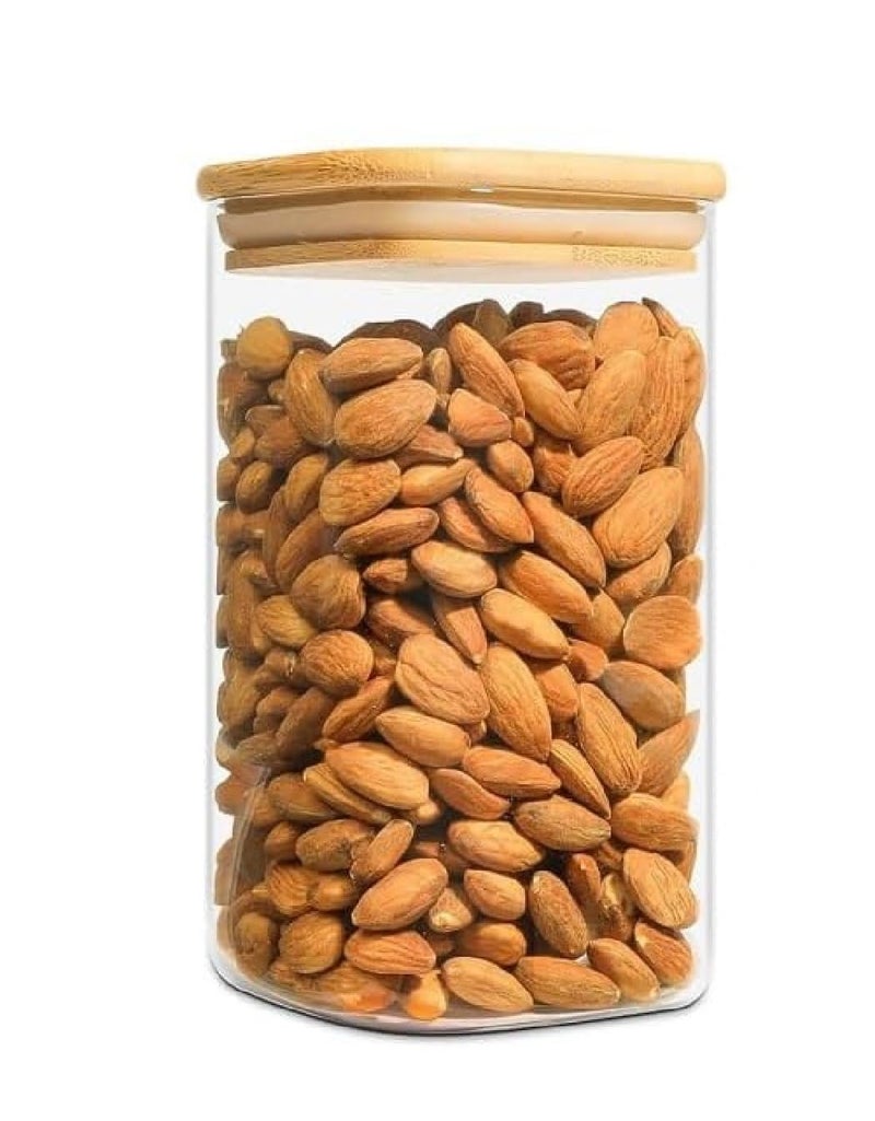 TIENER Glass Food Storage 01 PIECE 1200 ML Containers with Airtight Bamboo Lid, Thickened Coffee Storage Jars for Home Kitchen, Pantry Tea, Spices, Snack, Salt, Grains, Pasta - Image 1