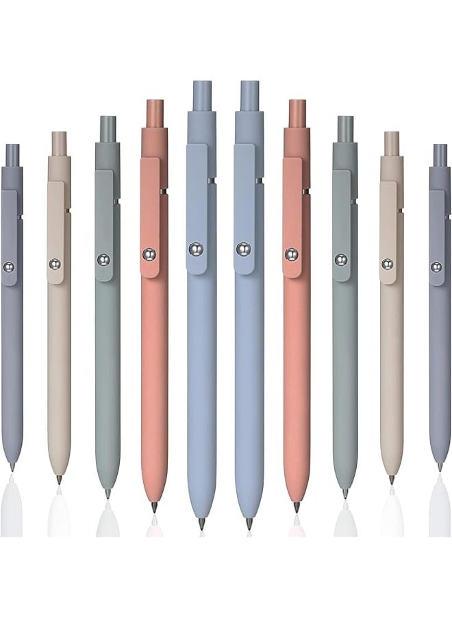 10 قطع جل حبر القلم - قابل للسحب 0.5 مم نقطة دقيقة كرة التزلج القلم، الكتابة الناعمة السريعة الجافة، لوازم مكتبية متعددة الألوان لطيفة للمدرسة، المنزل والمكتب، إعادة التعبئة الأسود، 5 ألوان - Image 1