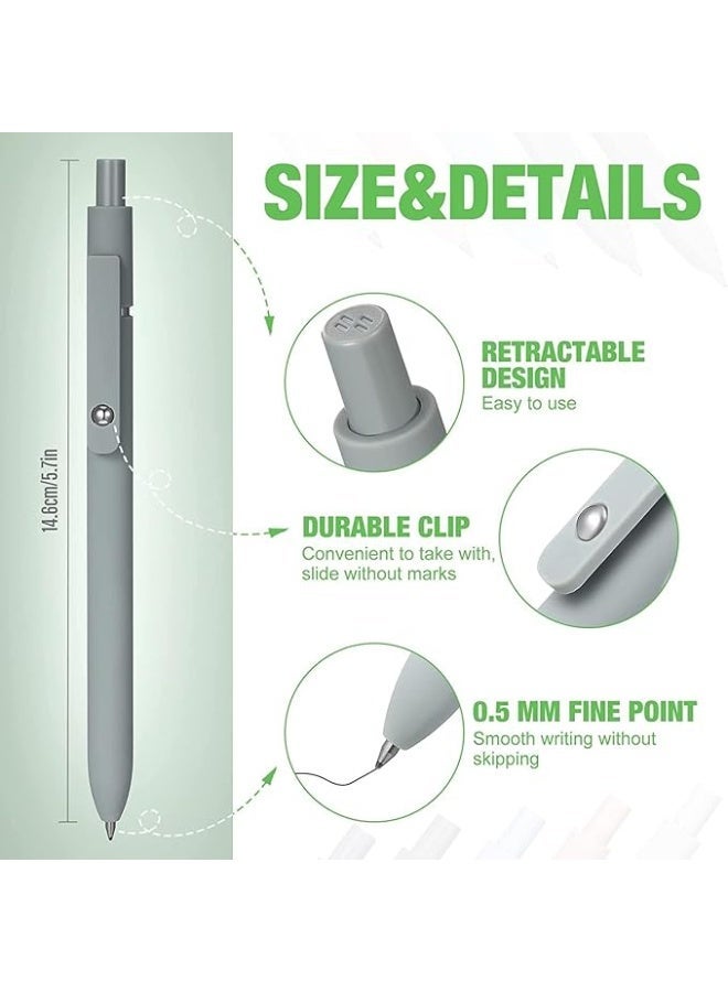 10 قطع جل حبر القلم - قابل للسحب 0.5 مم نقطة دقيقة كرة التزلج القلم، الكتابة الناعمة السريعة الجافة، لوازم مكتبية متعددة الألوان لطيفة للمدرسة، المنزل والمكتب، إعادة التعبئة الأسود، 5 ألوان - Image 2