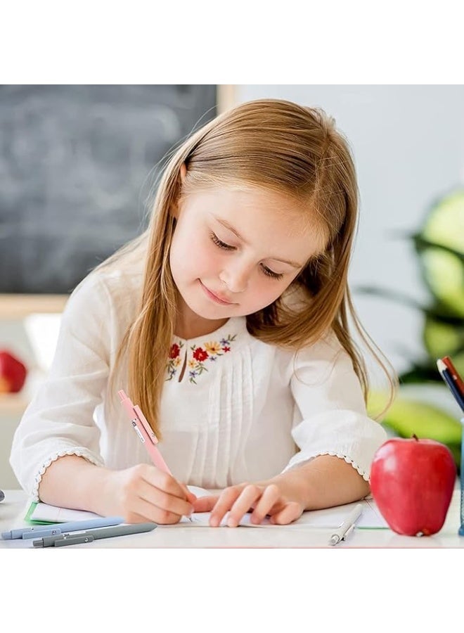 10 قطع جل حبر القلم - قابل للسحب 0.5 مم نقطة دقيقة كرة التزلج القلم، الكتابة الناعمة السريعة الجافة، لوازم مكتبية متعددة الألوان لطيفة للمدرسة، المنزل والمكتب، إعادة التعبئة الأسود، 5 ألوان - Image 3