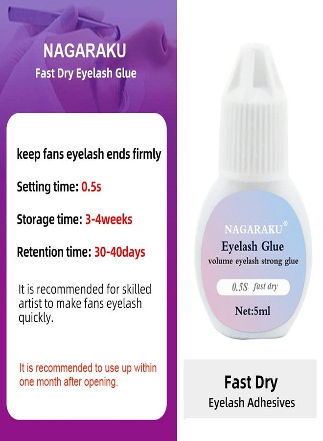 NAGARAKU Eyelash Extension Glue Makeup 5ml No Simulation Low Smell Fast Drying Magnetic Eyelashes Glue (Fast Drying Glue) - Image 2