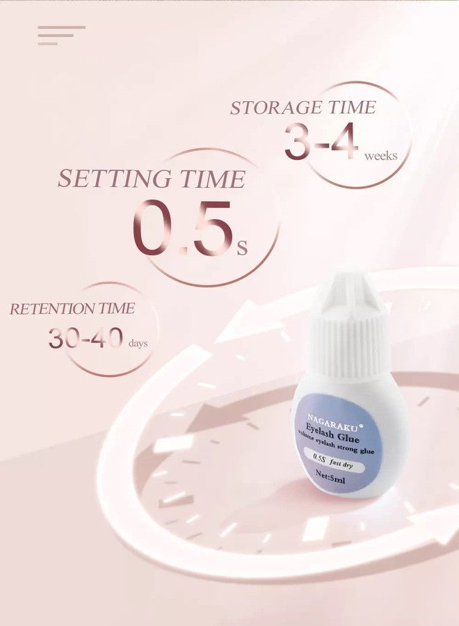 NAGARAKU Eyelash Extension Glue Makeup 5ml No Simulation Low Smell Fast Drying Magnetic Eyelashes Glue (Fast Drying Glue) - Image 5