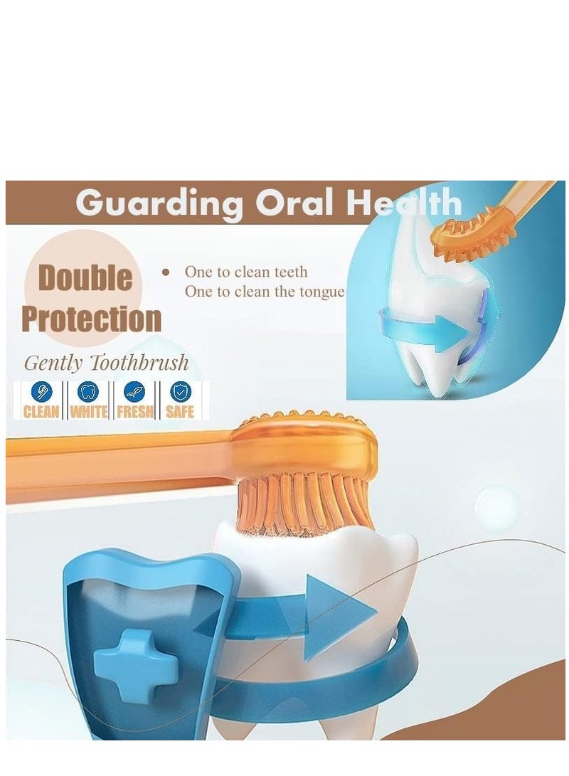 4 Pack Kit Dog Toothbrush Pet Silicone Toothbrush Cat Tooth Brushing Kit with Storage Cup 360° Doggie Kitten Toothbrush Tongue Cleaning Brush Dental Care for Small Pets Ferret Dutch s - Image 3