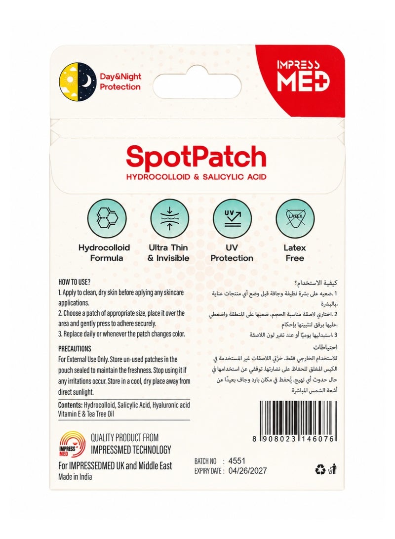 Impressmed Spotpatch Hydrocolloid And Salicylic Acid Acne Patches 36 Count 12mm x 12 And 8mm x 24 - Image 2