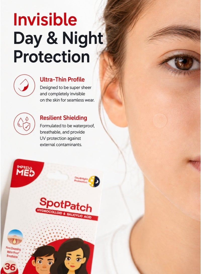Impressmed Spotpatch Hydrocolloid And Salicylic Acid Acne Patches 36 Count 12mm x 12 And 8mm x 24 - Image 3