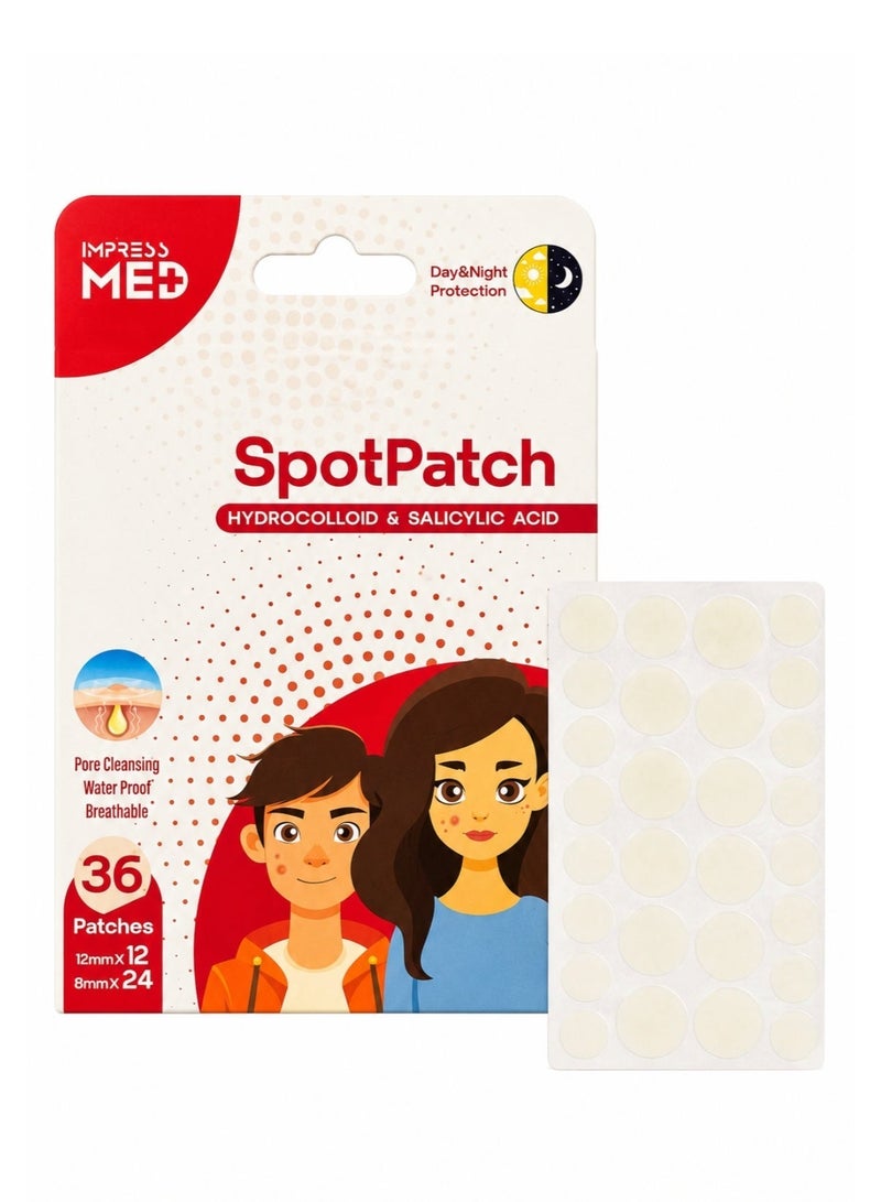 Impressmed Spotpatch Hydrocolloid And Salicylic Acid Acne Patches 36 Count 12mm x 12 And 8mm x 24 - Image 5