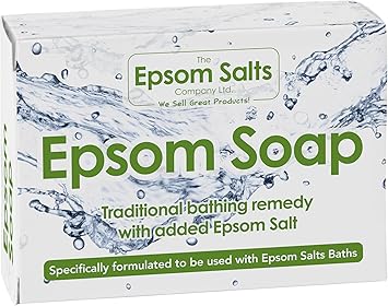 صابون إبسوم بار مقشر مع ملح إبسوم مرطب ومهدئ للبشرة مثالي للاسترخاء مصمم خصيصًا للاستخدام مع حمامات ملح إبسوم