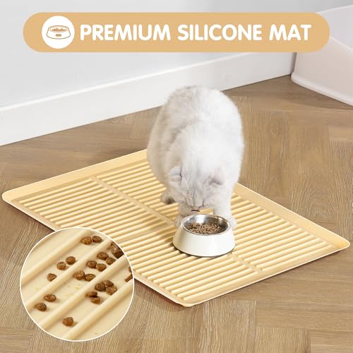 Ycozy Cat Litter Box Mat-Rubber Cat Litter Mat Waterproof Silicone Pad Kitty Litter Catcher Trapping Mat Easy Clean (27'' x 20") - Image 4