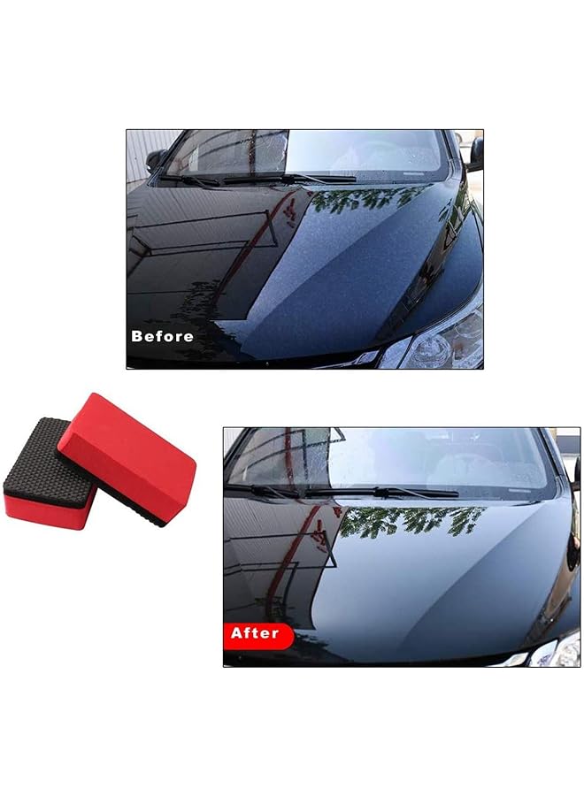 Excefore 2 Pack Magic Clay Sponge, 9 * 5.5 * 2.6 Cm Bar Car Pad Block Cleaning Eraser Wax Polish Pad Tool For Car And Home Use(Red And Black) Magic Clay Sponge Bar Car Pad Block Cleaning - Image 4