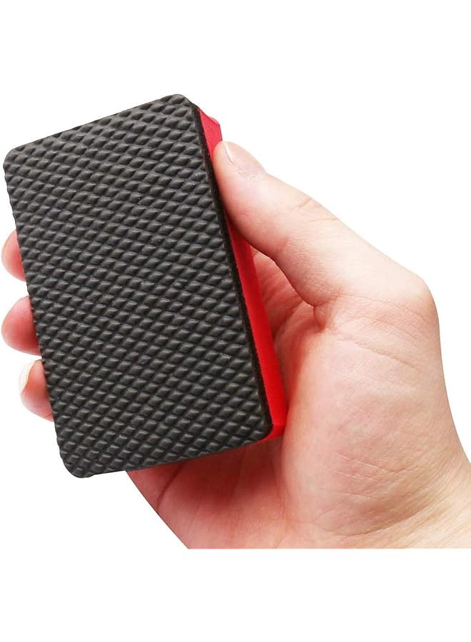 Excefore 2 Pack Magic Clay Sponge, 9 * 5.5 * 2.6 Cm Bar Car Pad Block Cleaning Eraser Wax Polish Pad Tool For Car And Home Use(Red And Black) Magic Clay Sponge Bar Car Pad Block Cleaning - Image 2
