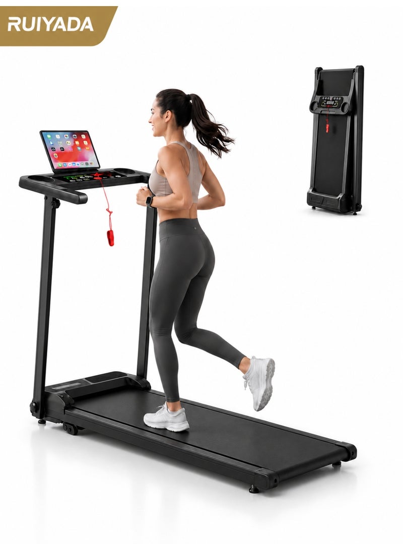 RUIYADA Foldable Walking Pad Treadmill with 8% Auto Incline, Quiet Motor, Shock-Absorbing Deck, Safety Lock, Bluetooth Speaker & Screen, Compact Small Treadmill for Home, Easy Storage - Image 1