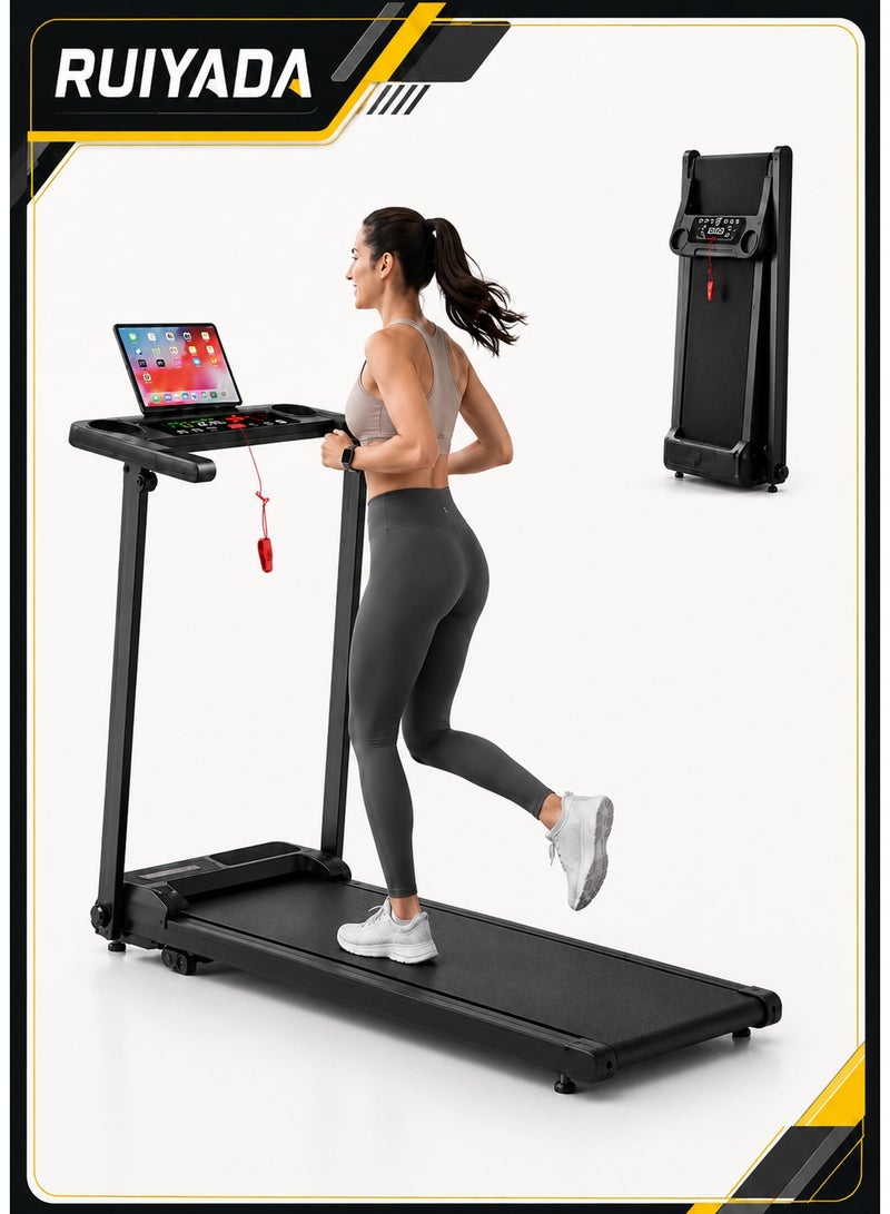 RUIYADA Foldable Walking Pad Treadmill with 8% Auto Incline, Quiet Motor, Shock-Absorbing Deck, Safety Lock, Bluetooth Speaker & Screen, Compact Small Treadmill for Home, Easy Storage - Image 1