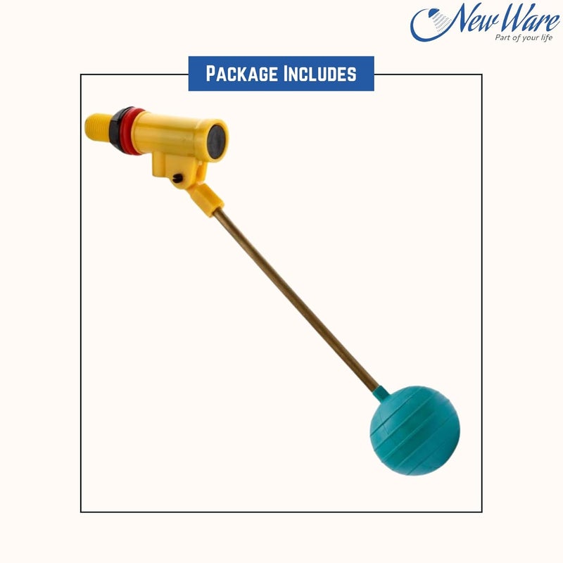 NEW WARE مجموعة صمام الكرة من مادة ABS مع كرة كبيرة، صمام عائم مائي متين لخزان المرحاض، ملحقات المرحاض للمنزل (أخضر، 15 مم) - Image 5