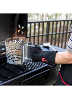 Char-Broil Pair of Protective Hand Stitched Leather BBQ Grill Gloves Black 1.5 x 16.5 x 7 Inch 9987454  - Image 5