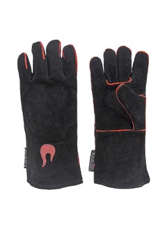 Char-Broil Pair of Protective Hand Stitched Leather BBQ Grill Gloves Black 1.5 x 16.5 x 7 Inch 9987454  - Image 1