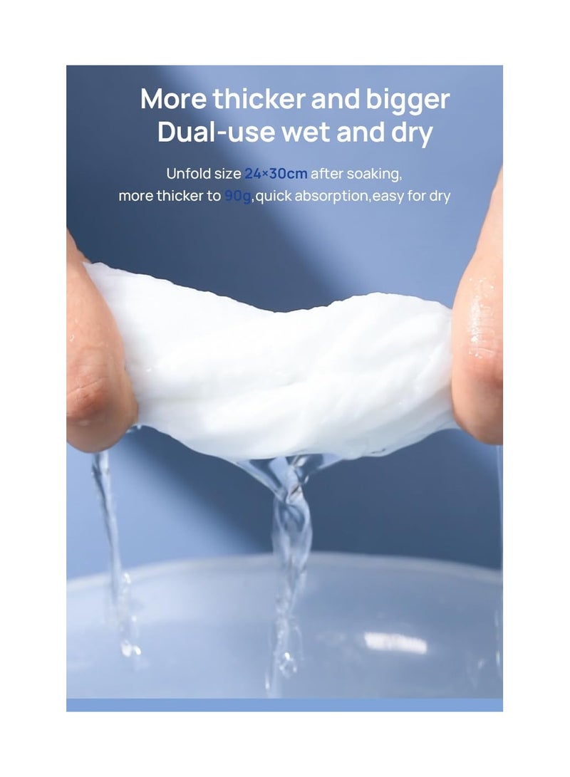 SYOSI Cotton Compressed Disposable Towels for Travel, Mini Compressed Towel Disposable Face Wash Towels Thick Cotton Mini Towels Biodegradable Disposable Face Towels Face Wipes for Camping, Traveling - Image 3