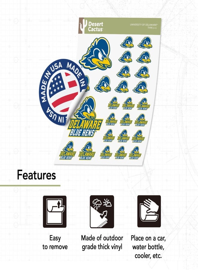 Desert Cactus University of Delaware Sticker Fightin Blue Hens UD Sticker Vinyl Decals Laptop Water Bottle Car Scrapbook 12x9 Sheet T1 (Type 1-1) - Image 4