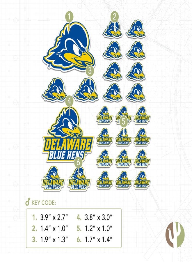 Desert Cactus University of Delaware Sticker Fightin Blue Hens UD Sticker Vinyl Decals Laptop Water Bottle Car Scrapbook 12x9 Sheet T1 (Type 1-1) - Image 3