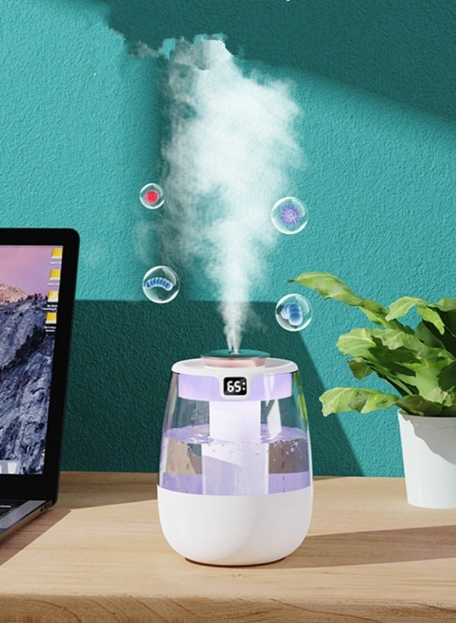 Hugifts 2L Dual Nozzle Humidifier, Quiet Cool Mist Humidifier with LED Display, Night Light & UV Sterilization - Image 2