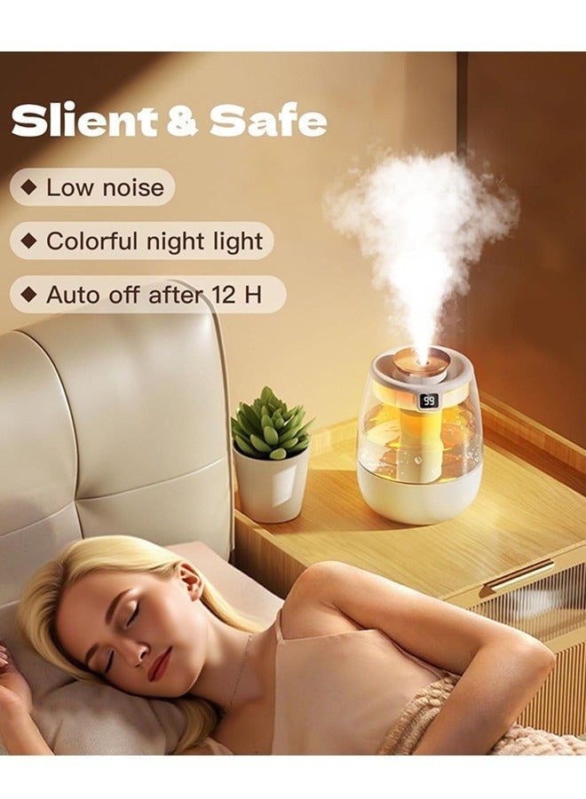 Hugifts 2L Dual Nozzle Humidifier, Quiet Cool Mist Humidifier with LED Display, Night Light & UV Sterilization - Image 5