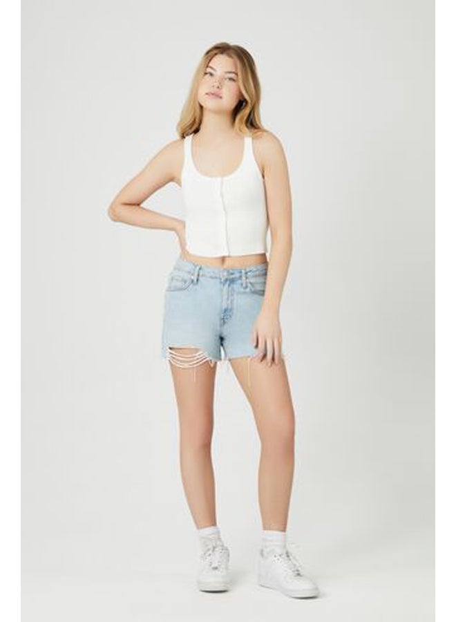 FOREVER 21 Sweater-Knit Button-Front Crop Top - Image 3