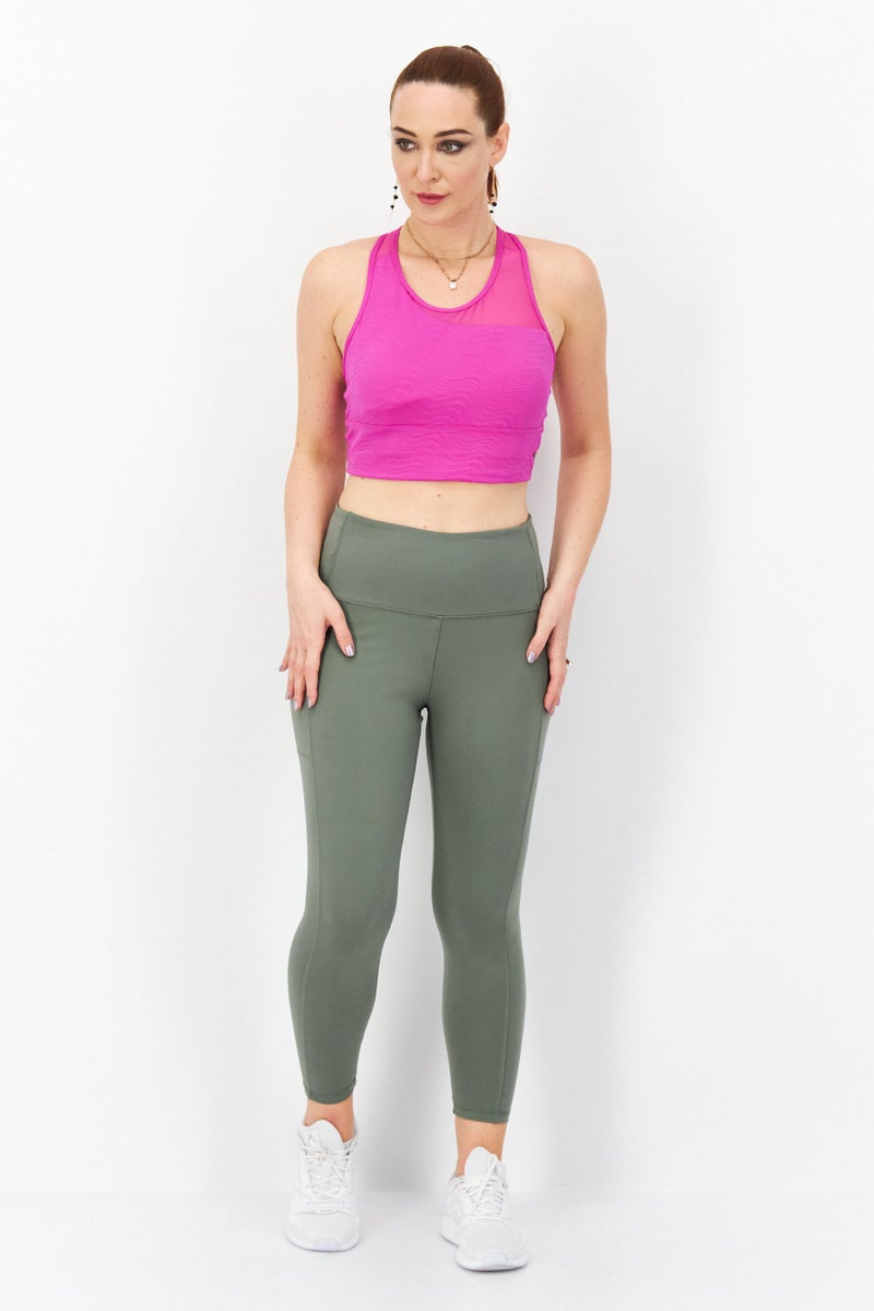 PUMA Women Padded Mid Impact Flawless Sports Bra, Fuchsia - Image 3