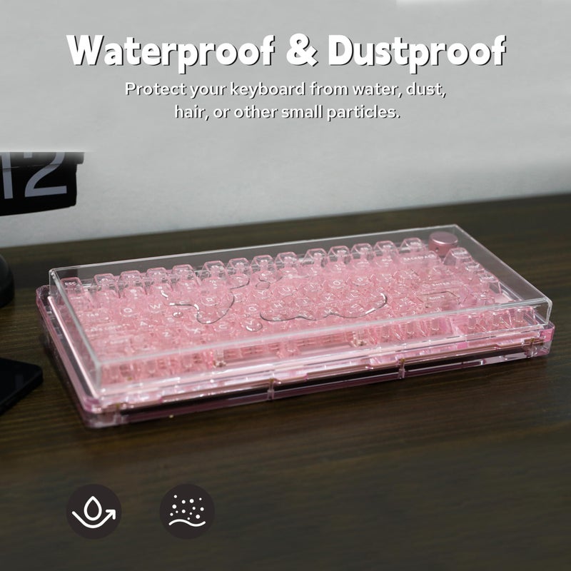 KiiBoom Premium Acrylic Transparent Keyboard Dust Cover, Waterproof, Anti-Dust, Anti-Cat Protector Cover Lid for Mechanical Keyboard (Clear, 12.6'' x 5.3'' x 0.78'') - Image 4