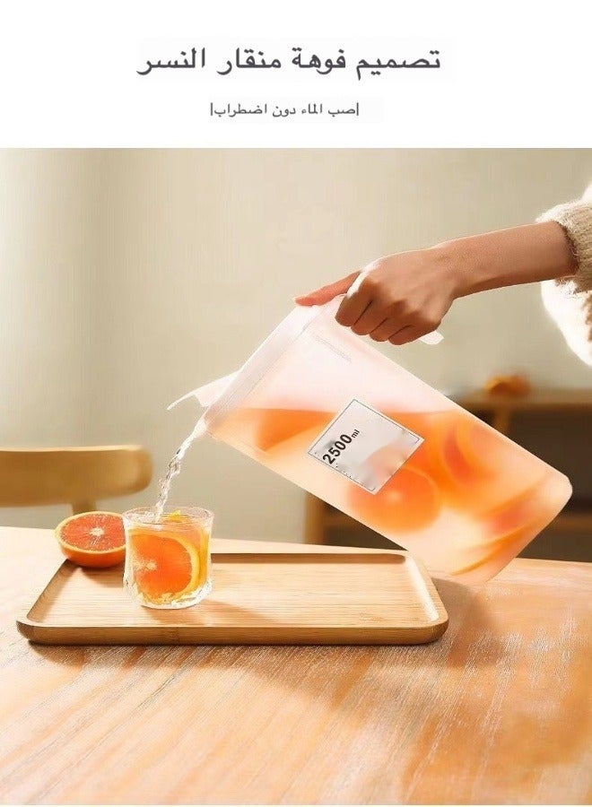إبريق بلاستيكي كبير مع غطاء حاوية عصير مع غطاء زجاجة مياه باردة متينة مقاومة للانسكاب ومقاومة للحرارة ومناسبة للشاي المثلج والعصير والمشروبات والقهوة وعصير الليمون (1800 مل)  - Image 5