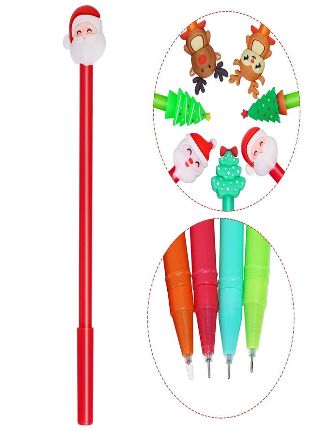 jiebor 49Pcs Christmas Gel Ink Holiday Cute Fun Novelty Pens Bulk with Black Ink for Students Teacher Women Gift Office School Supplies - Image 3