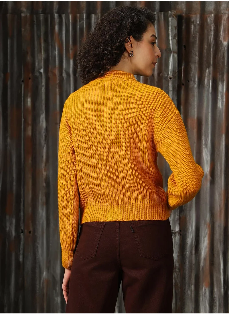 HIGH STAR Women Golden yellow Sweaters
