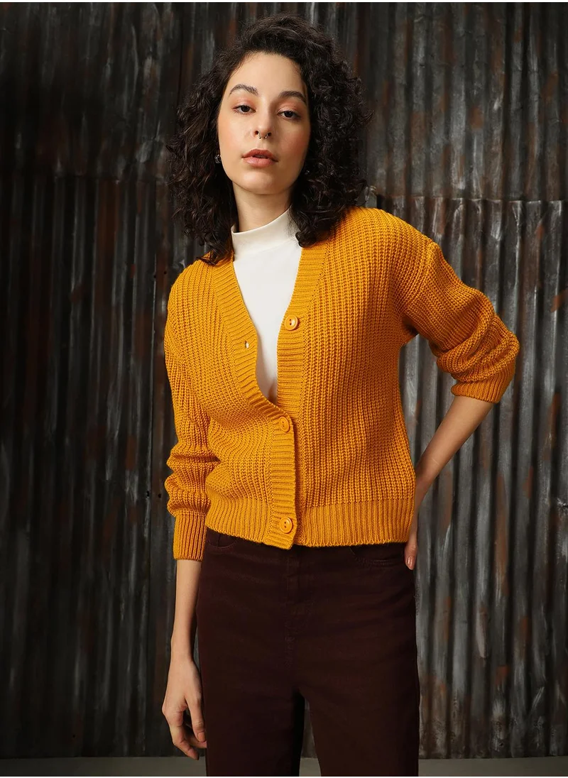 HIGH STAR Women Golden yellow Sweaters