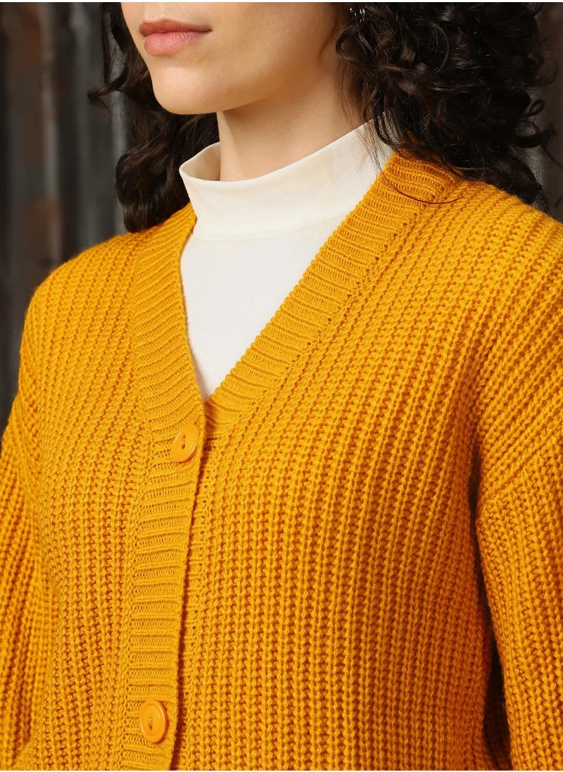 HIGH STAR Women Golden yellow Sweaters