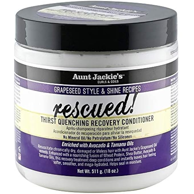 Aunt Jackie's CURLS AND COILS QUENCH MOISTURE INTENSIVE LEAVEIN HAIR CONDITIONER FOR NATURAL CURLS COILS AND WAVES ENRICHED WITH SHEA BUTTER, WHITE, 18 OUNCE - Image 2