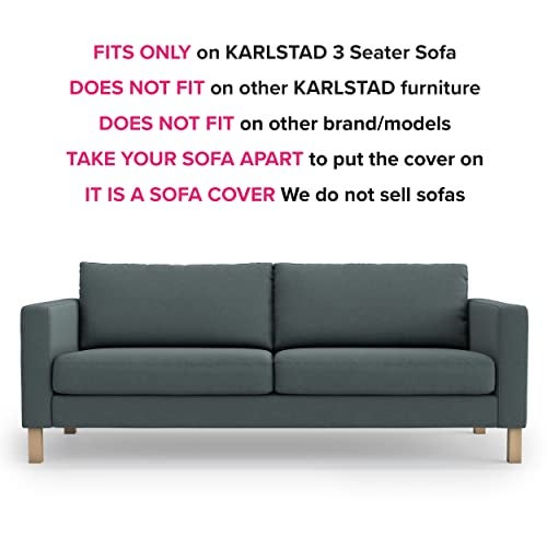 MASTERS OF COVERS SLIPCOVER ONLY! Karlstad Replacment Slipcover Snug Fit Karlstad 3 Seat (Not 2 Seat) Sofa Cover Slipcover for The IKEA Karlstad Three Seat -Dark Grey - Image 2