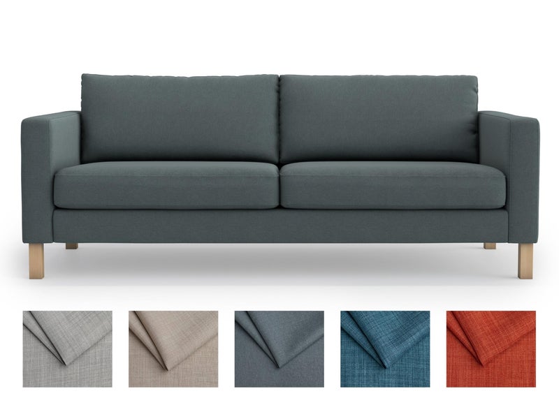 MASTERS OF COVERS SLIPCOVER ONLY! Karlstad Replacment Slipcover Snug Fit Karlstad 3 Seat (Not 2 Seat) Sofa Cover Slipcover for The IKEA Karlstad Three Seat -Dark Grey - Image 1
